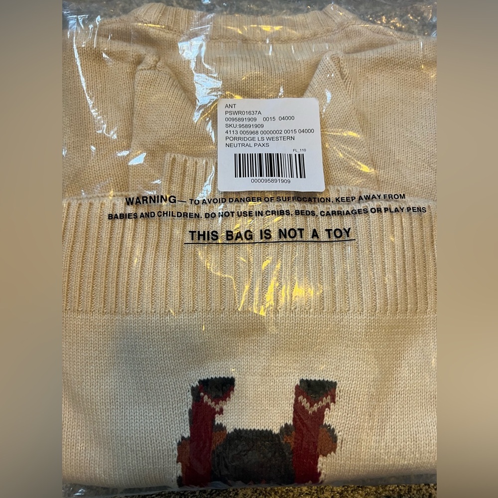 Anthropologie Porridge Western Jolene Dog Cowboy Pullover Sweater Size XS NWT - Picture 4 of 7
